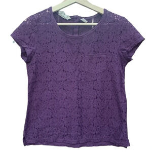 H&M women's size 4 purple lace blouse